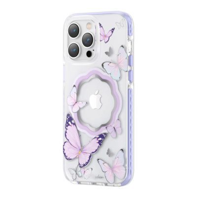 Kingxbar Butterfly Magnetic MagSafe Butterflies Purple iPhone 14 Plus Tok