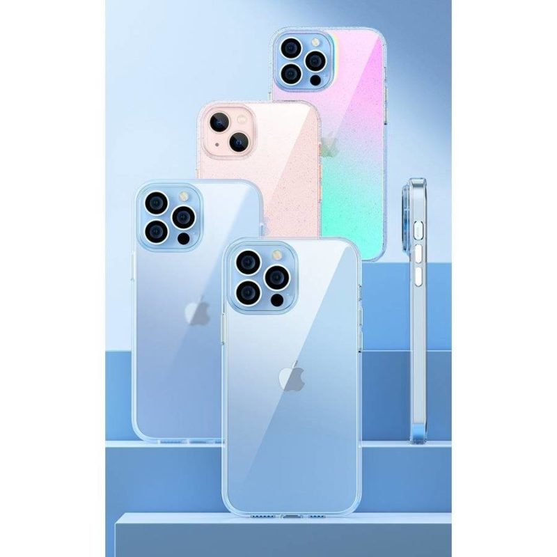 Kingxbar Elegant Back Pink-Transparent Glitter iPhone 13 Tok