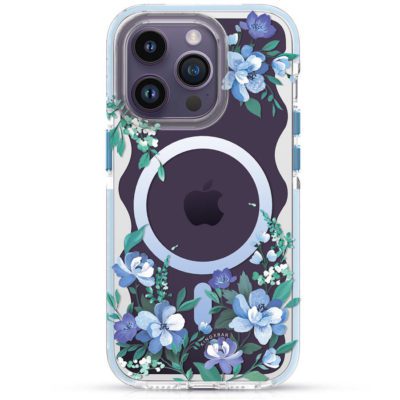 Kingxbar Flora Magnetic MagSafe Decorated Orchid Flowers Print iPhone 14 Pro Max Tok