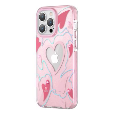 Kingxbar Heart Star Pink Heart Case iPhone 14 Pro Max Tok