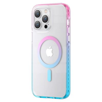 Kingxbar PQY Ice Crystal Magnetic MagSafe Pink and Blue iPhone 14 Plus Tok