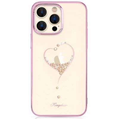 Kingxbar Wish Decorated Pink Crystals iPhone 14 Pro Max Tok