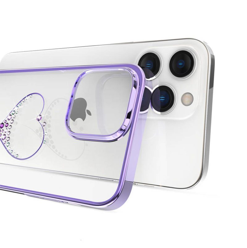 Kingxbar Wish Decorated Purple Crystals iPhone 14 Pro Max Tok