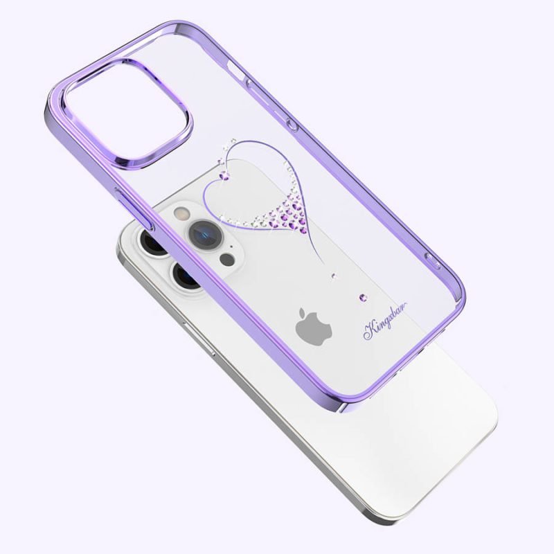 Kingxbar Wish Decorated Purple Crystals iPhone 14 Pro Max Tok