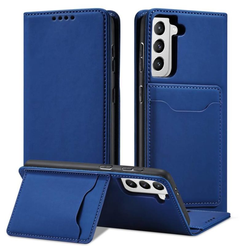 Magnet Card Pouch Wallet Card Holder Blue Samsung Galaxy S22 Plus Tok