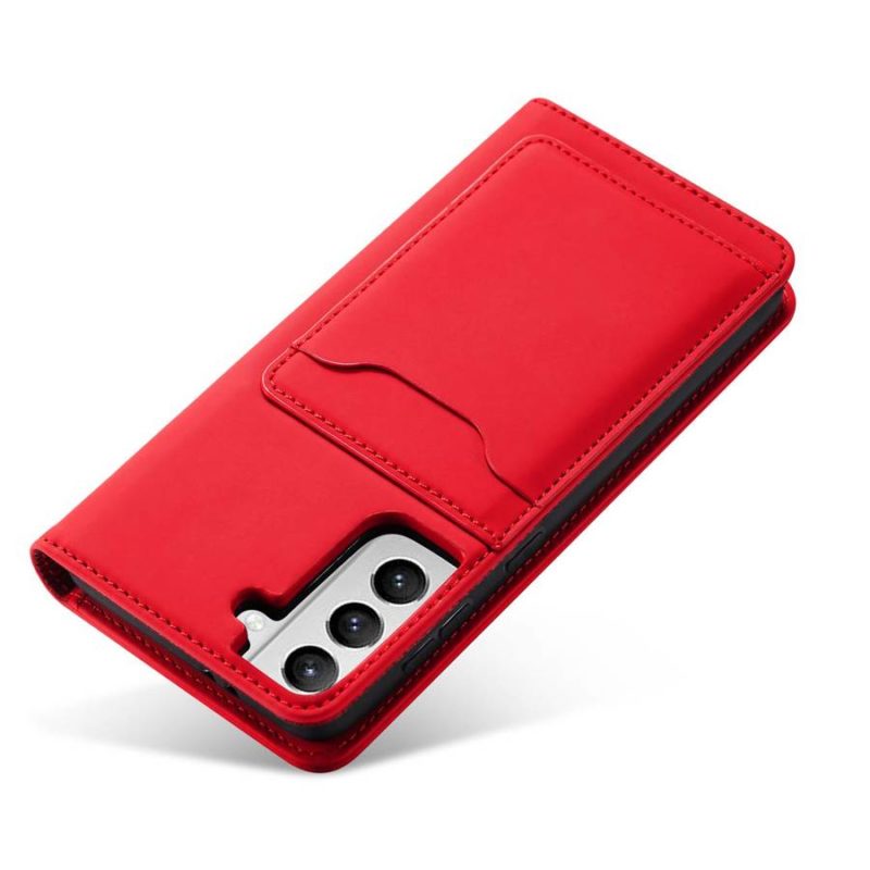 Magnet Card Pouch Wallet Card Holder Red Samsung Galaxy S22 Plus Tok