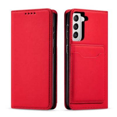 Magnet Card Pouch Wallet Card Holder Red Samsung Galaxy S22 Tok
