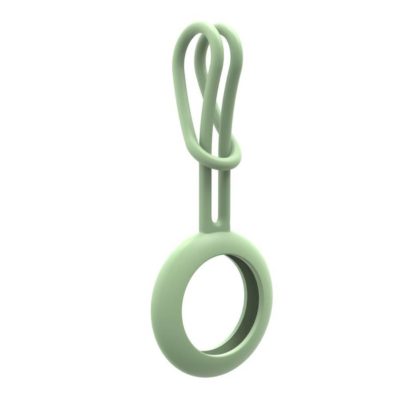 Silicone Flexible Cover Keychain Loop AirTag Tok Green