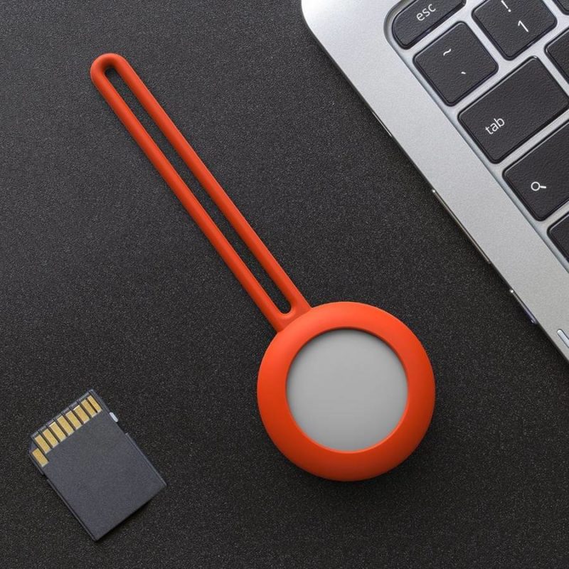 Silicone Flexible Cover Keychain Loop AirTag Tok Orange