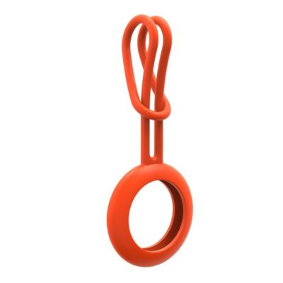 Silicone Flexible Cover Keychain Loop AirTag Tok Orange