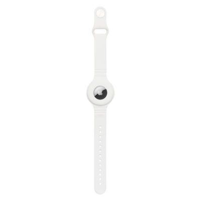 Silicone Flexible Cover Wrist Band Loop AirTag Tok White