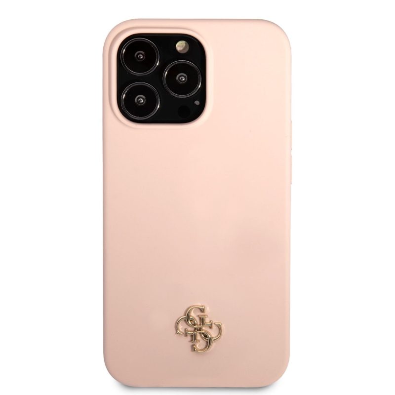 Guess 4G Silicone Metal Logo Pink iPhone 13 Pro Tok
