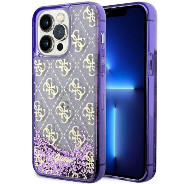 Guess GUHCP14XLC4PSGU Purple Hardcase Liquid Glitter 4G Transparent iPhone 14 Pro Max Tok