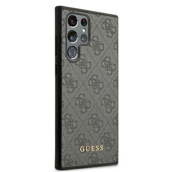 Guess GUHCS22LG4GFGR Grey Hardcase 4G Metal Gold Logo Samsung Galaxy S22 Ultra Tok