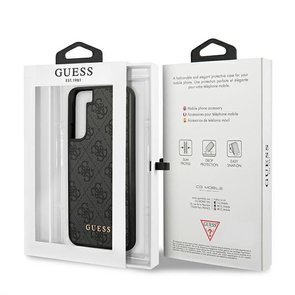 Guess GUHCS22SG4GFGR Grey Hardcase 4G Metal Gold Logo Samsung Galaxy S22 Tok