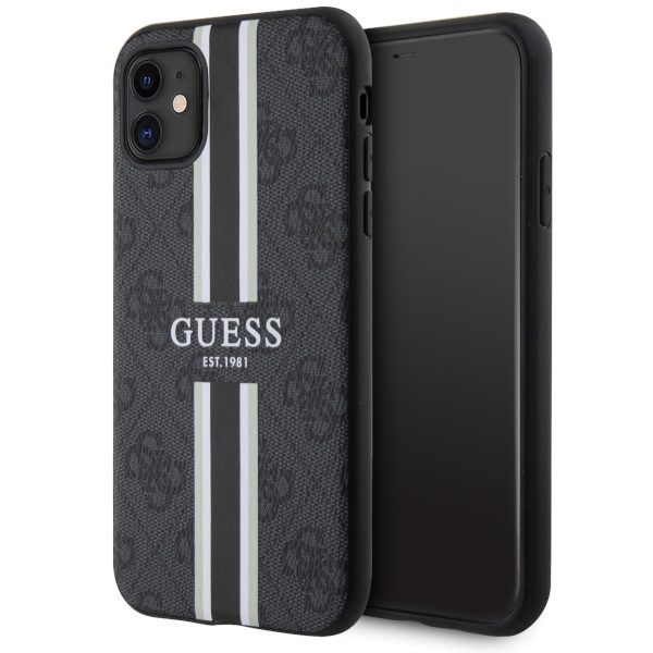 Guess GUHMN61P4RPSK Black Hardcase 4G Printed Stripes MagSafe iPhone 11 Tok