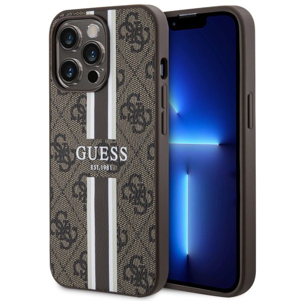 Guess GUHMP13XP4RPSW Brown Hardcase 4G Printed Stripes MagSafe iPhone 13 Pro Max Tok