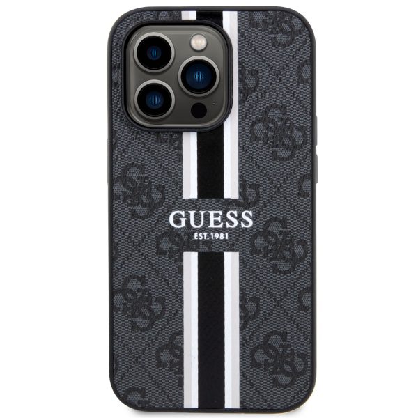 Guess GUHMP14LP4RPSK Black Hardcase 4G Printed Stripes MagSafe iPhone 14 Pro Tok