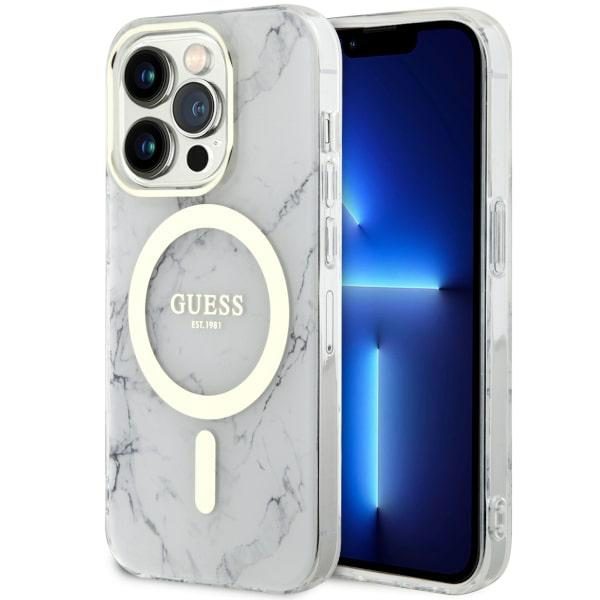 Guess GUHMP14LPCUMAH White Hardcase Marble MagSafe iPhone 14 Pro Tok