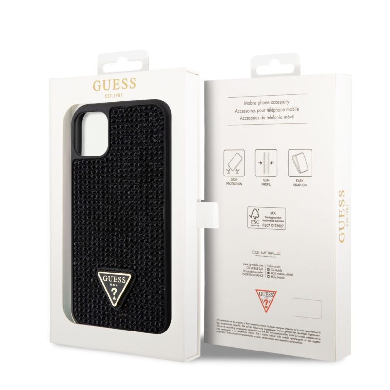 Guess Rhinestones Triangle Metal Logo Black iPhone 11 Pro Tok
