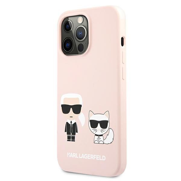 Karl Lagerfeld KLHCP13LSSKCI Hardcase Light Pink Silicone Karl & Choupette iPhone 13 Pro Tok