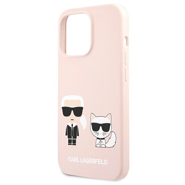 Karl Lagerfeld KLHCP13LSSKCI Hardcase Light Pink Silicone Karl & Choupette iPhone 13 Pro Tok