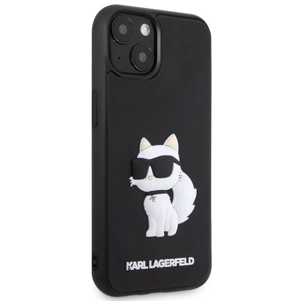 Karl Lagerfeld KLHCP14S3DRKHNK Black Hardcase Rubber Choupette 3D iPhone 14 Tok