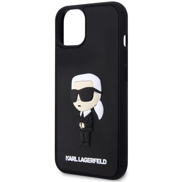 Karl Lagerfeld KLHCP14S3DRKINK Black Hardcase Rubber Ikonik 3D iPhone 14 Tok
