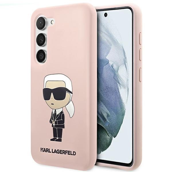 Karl Lagerfeld KLHCS23MSNIKBCP Hardcase Pink Silicone Ikonik Samsung Galaxy S23 Plus Tok