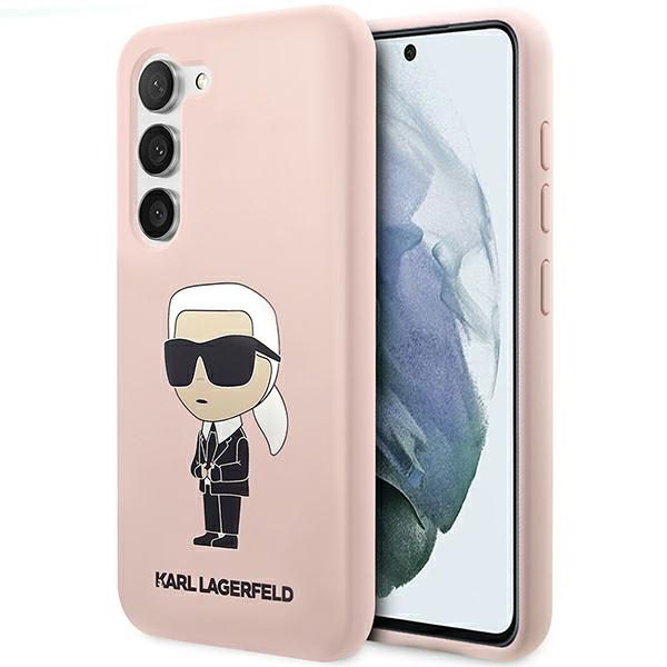 Karl Lagerfeld KLHCS23SSNIKBCP Hardcase Pink Silicone Ikonik Samsung Galaxy S23 Tok