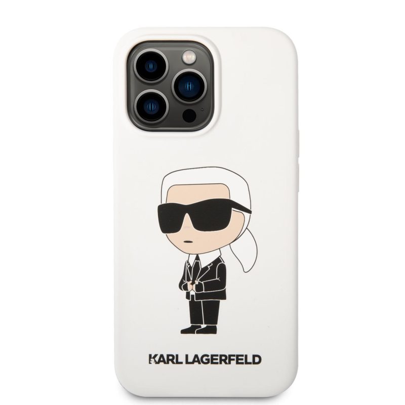 Karl Lagerfeld Liquid Silicone Ikonik NFT White iPhone 13 Pro Tok