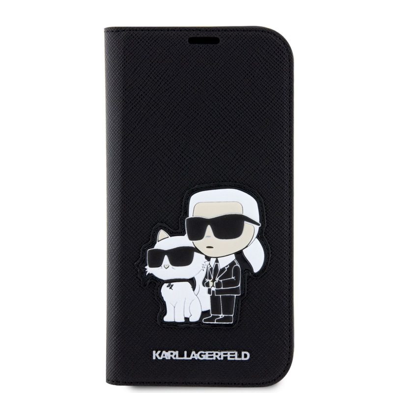 Karl Lagerfeld PU Saffiano Karl and Choupette NFT Book Black iPhone 13 Tok