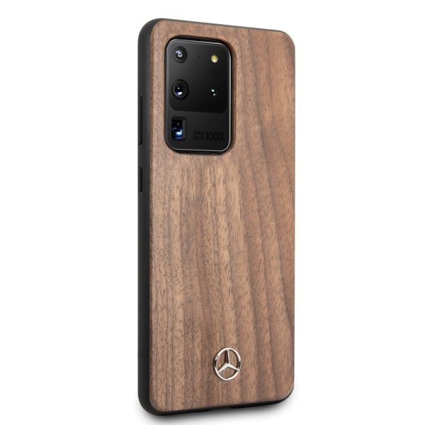 Mercedes MEHCS69VWOLB Hardcase Brown Wood Line Walnut Samsung Galaxy S20 Ultra Tok