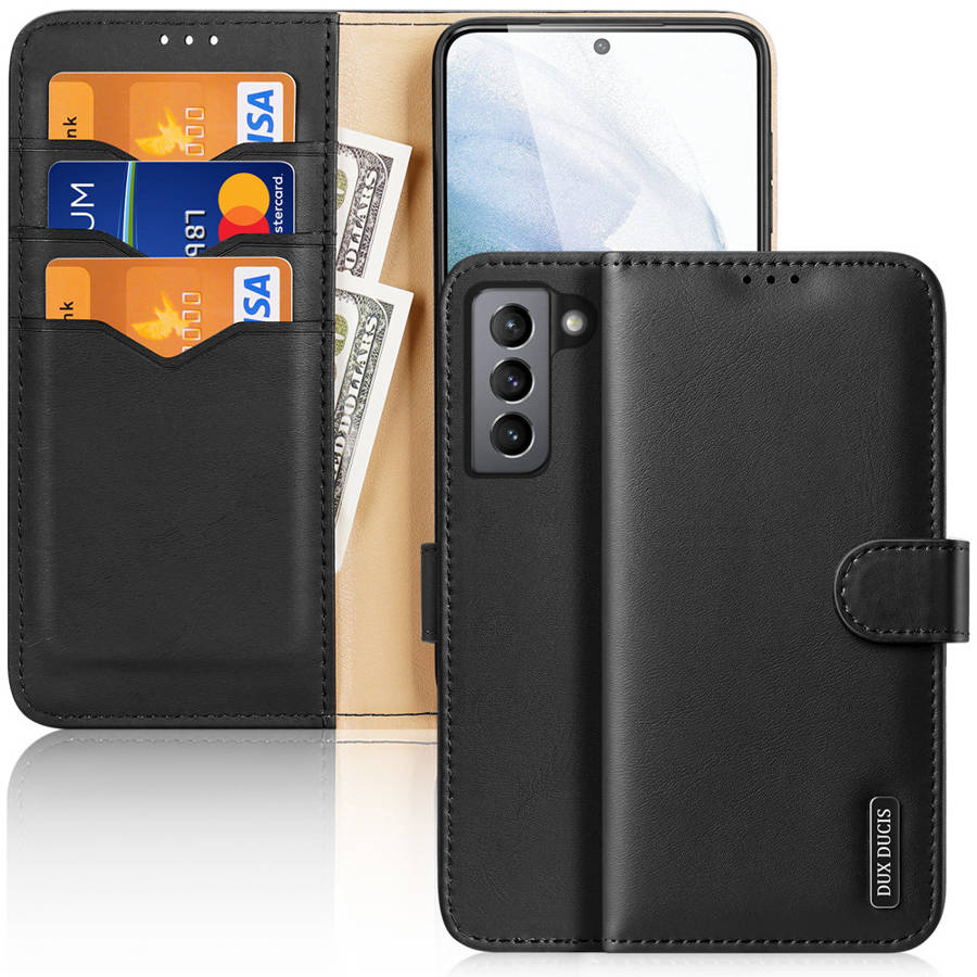 Dux Duxis Hivo Genuine Leather Bookcase FE Black Samsung Galaxy S21 Fe Tok