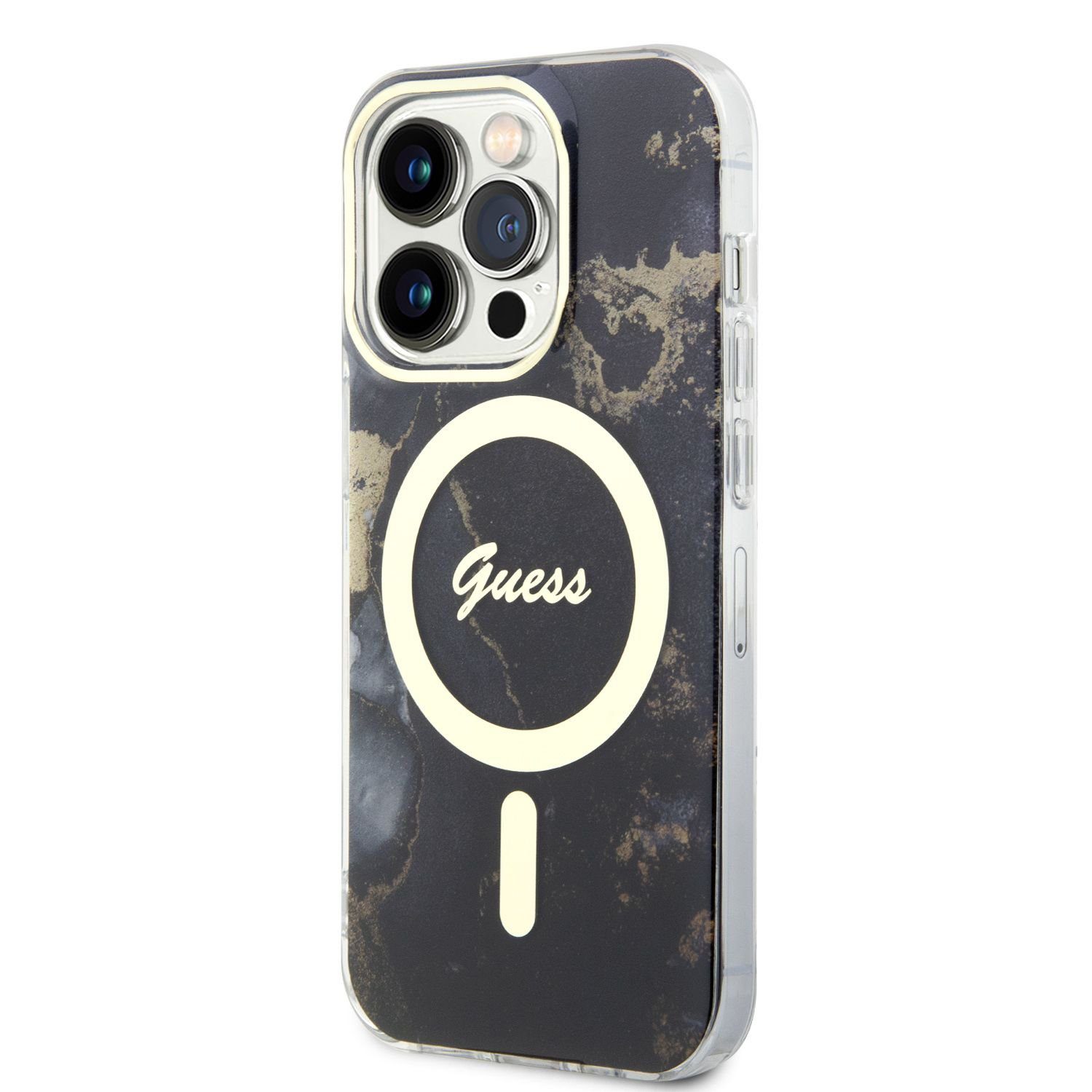 Guess Marble IML MagSafe Black iPhone 14 Pro Tok