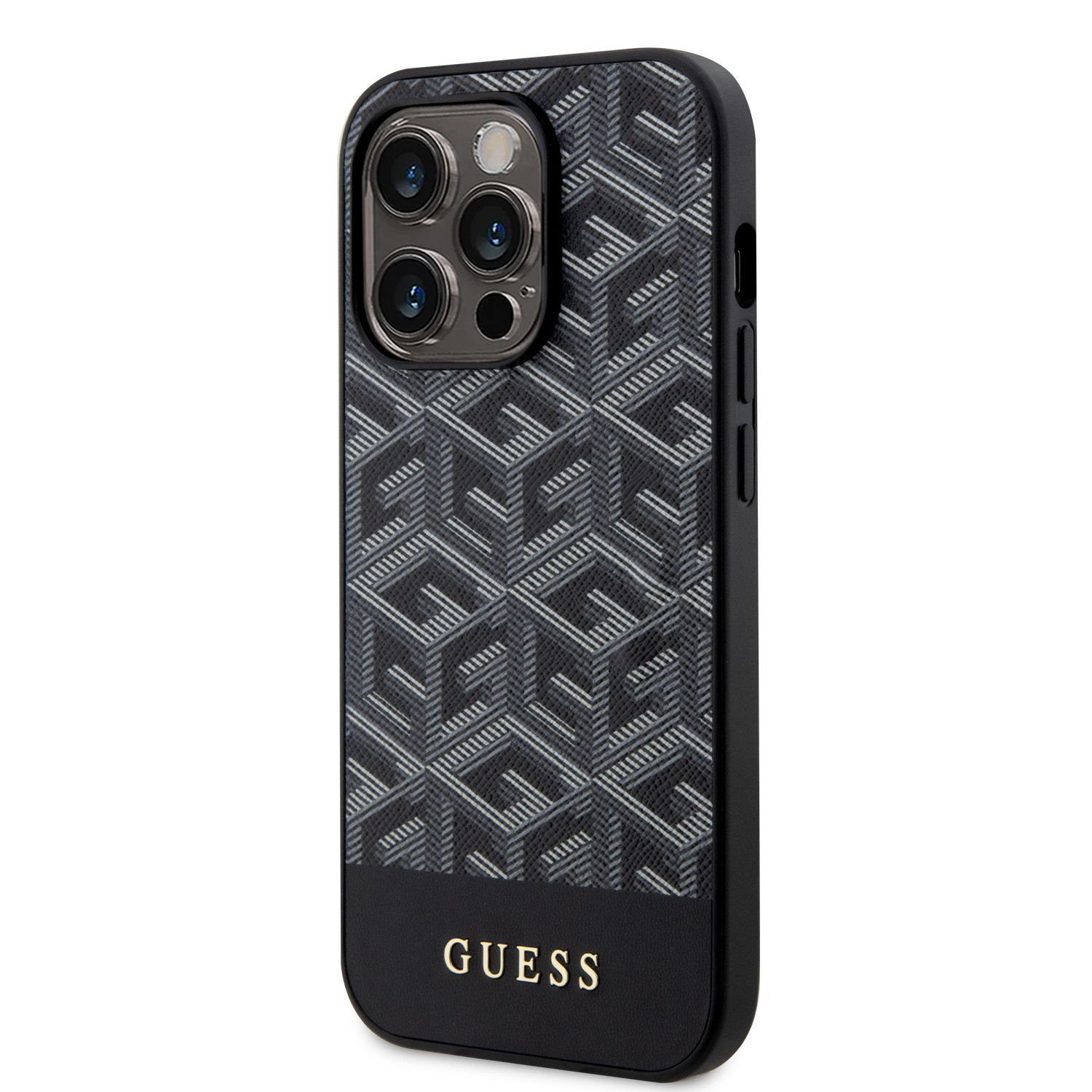 Guess PU G Cube MagSafe Black iPhone 14 Pro Tok