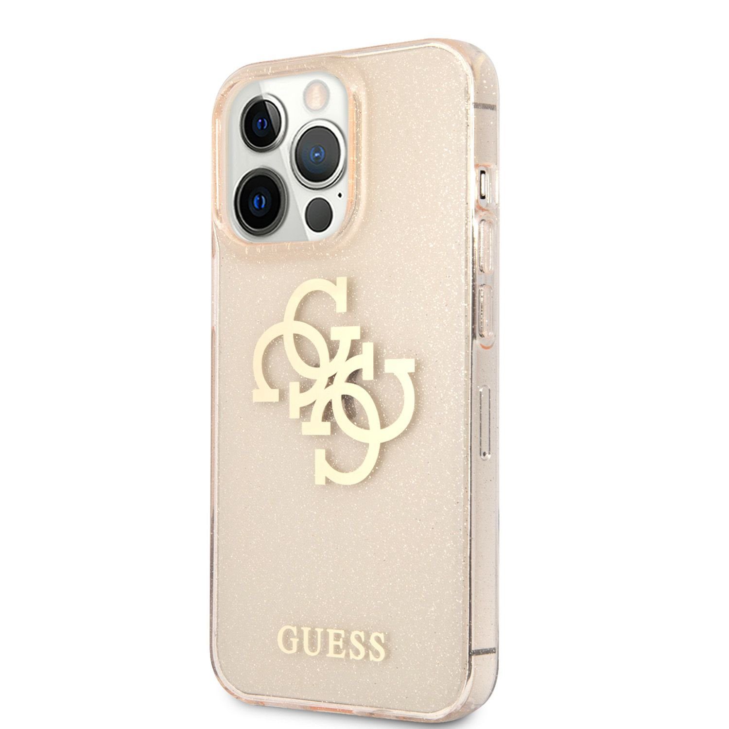 Guess TPU Big 4G Full Glitter Gold iPhone 13 Pro Tok