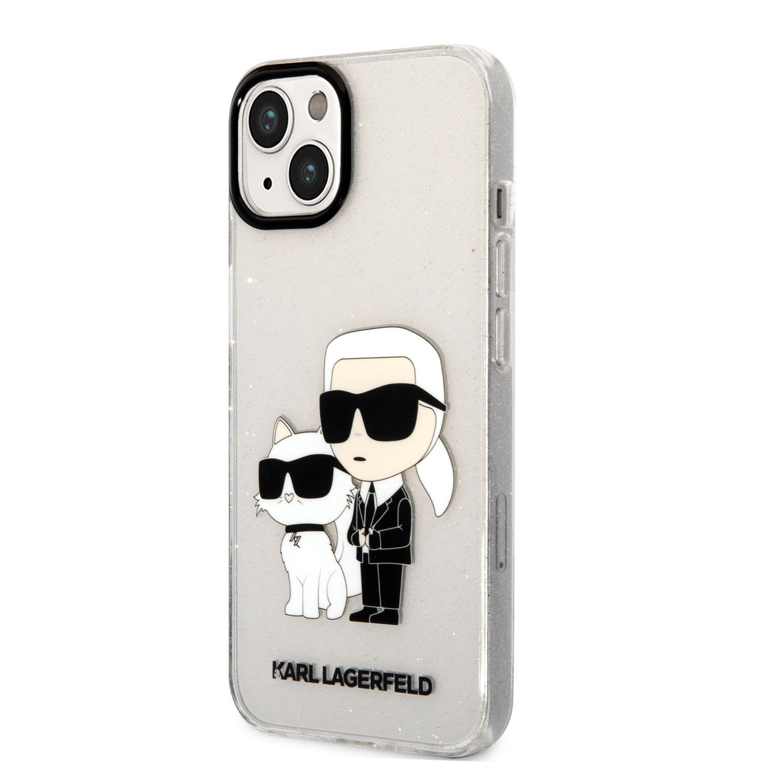 Karl Lagerfeld IML Glitter Karl and Choupette NFT Transparent iPhone 13 Tok