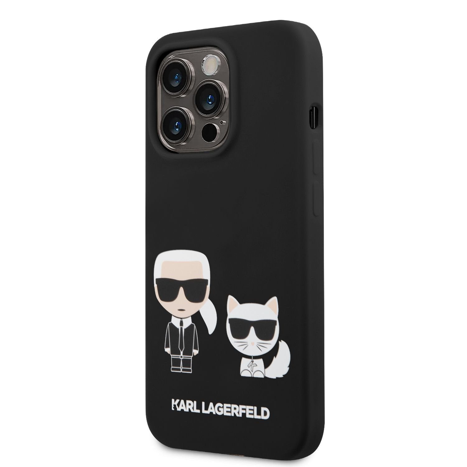 Karl Lagerfeld MagSafe Liquid Silicone Karl and Choupette pro Black iPhone 14 Pro Max Tok