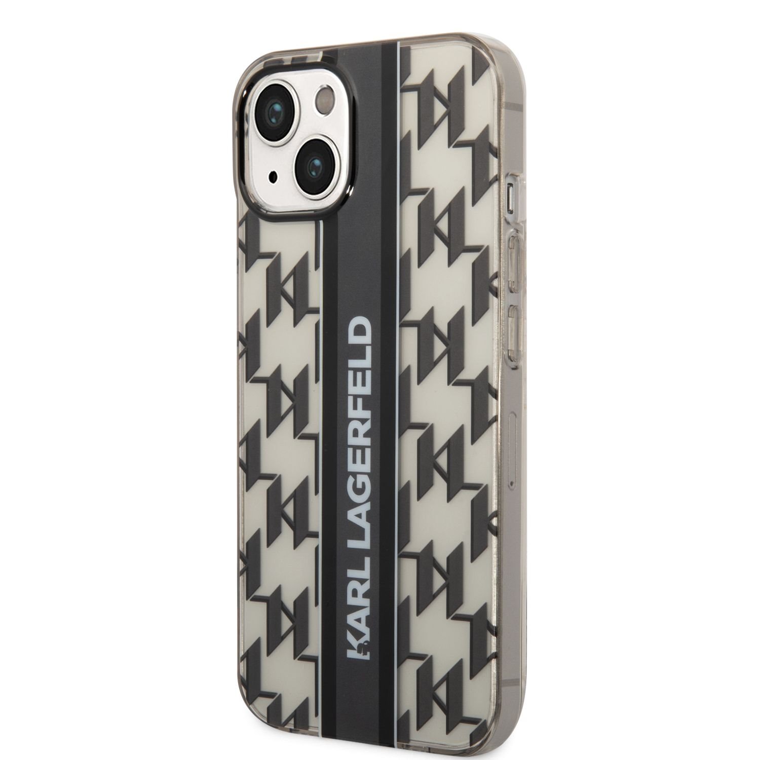 Karl Lagerfeld Monogram Vertical Stripe Black iPhone 14 Plus Tok