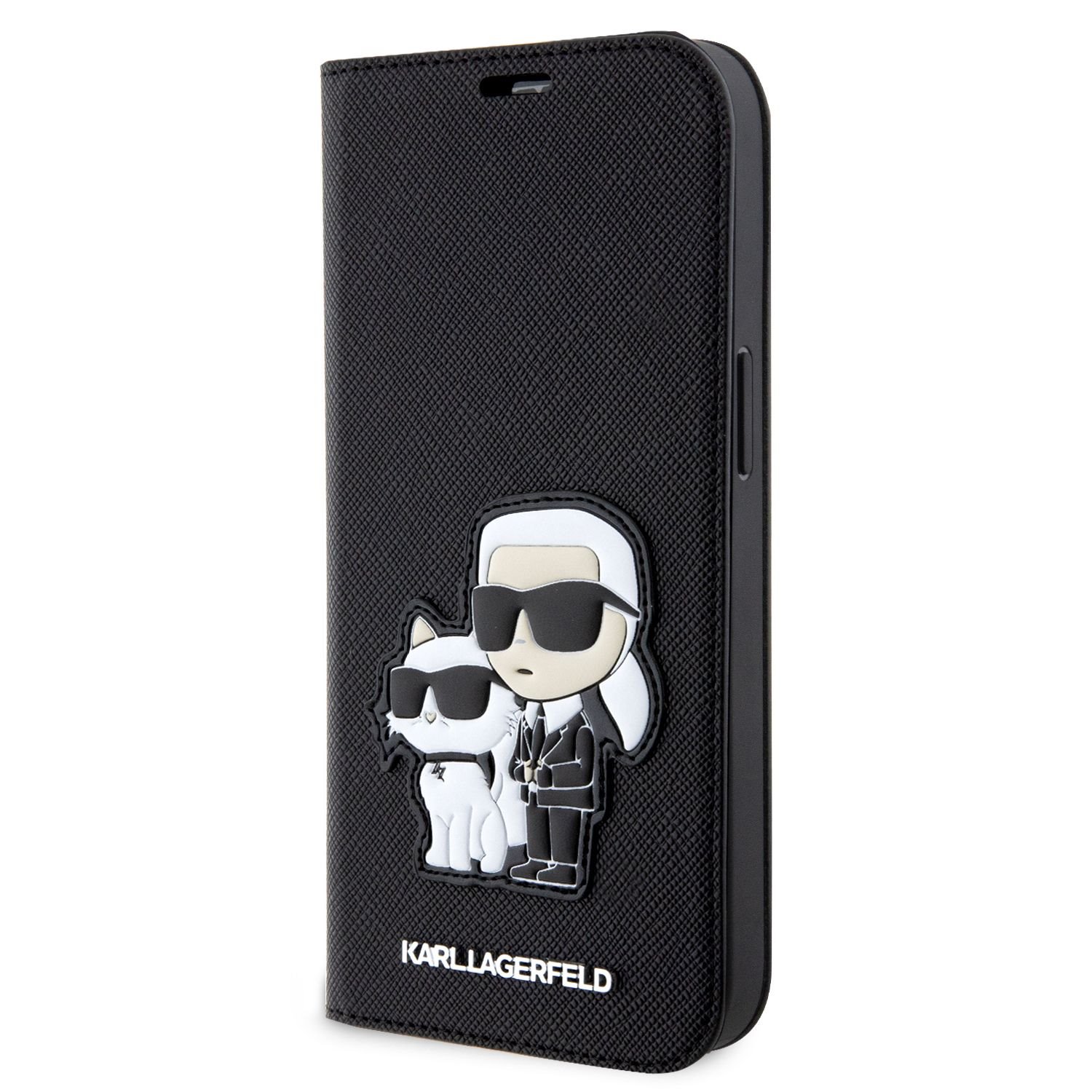 Karl Lagerfeld PU Saffiano Karl and Choupette NFT Book Black iPhone 13 Tok