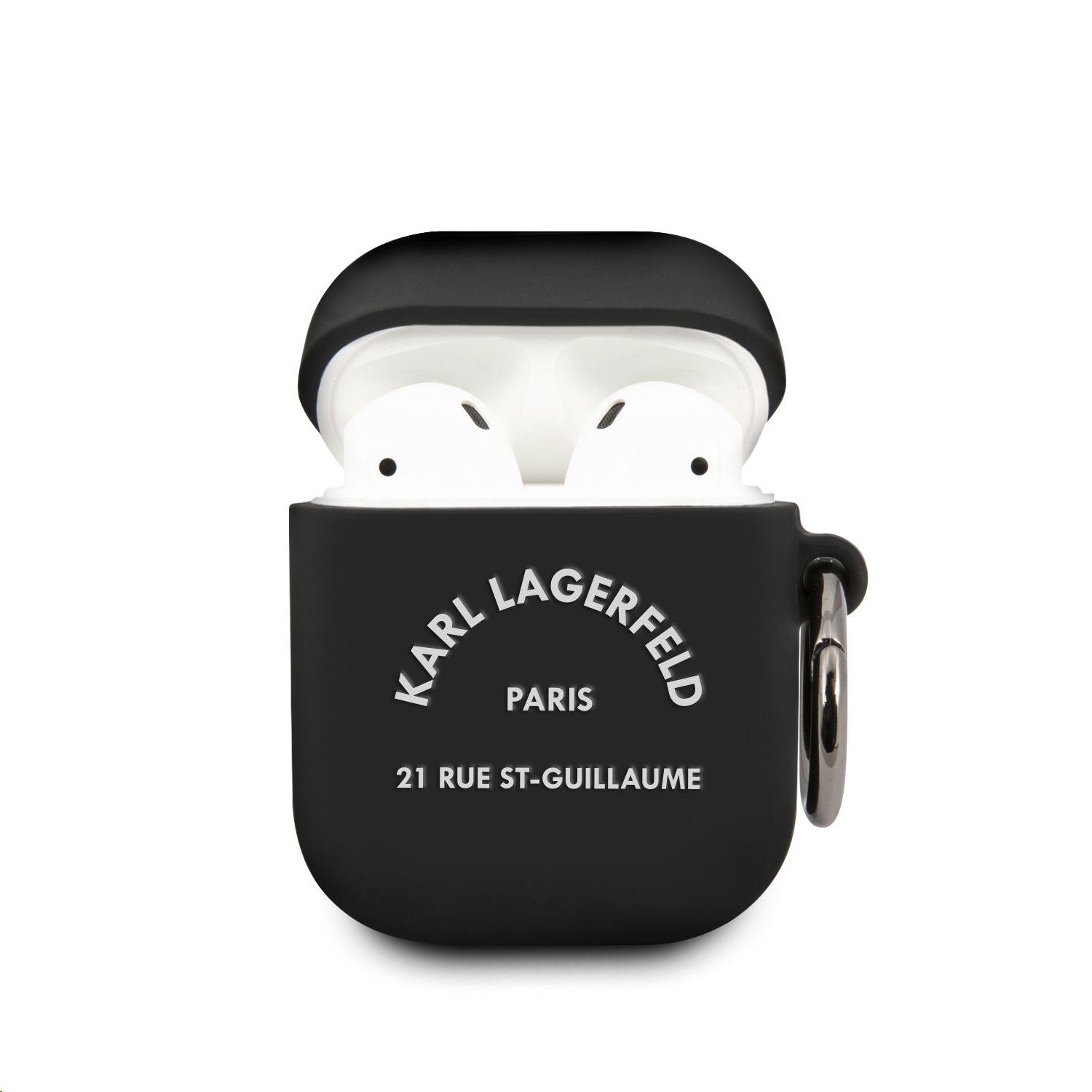 Karl Lagerfeld Rue St Guillaume Silicone Black AirPods 1/2 Tok
