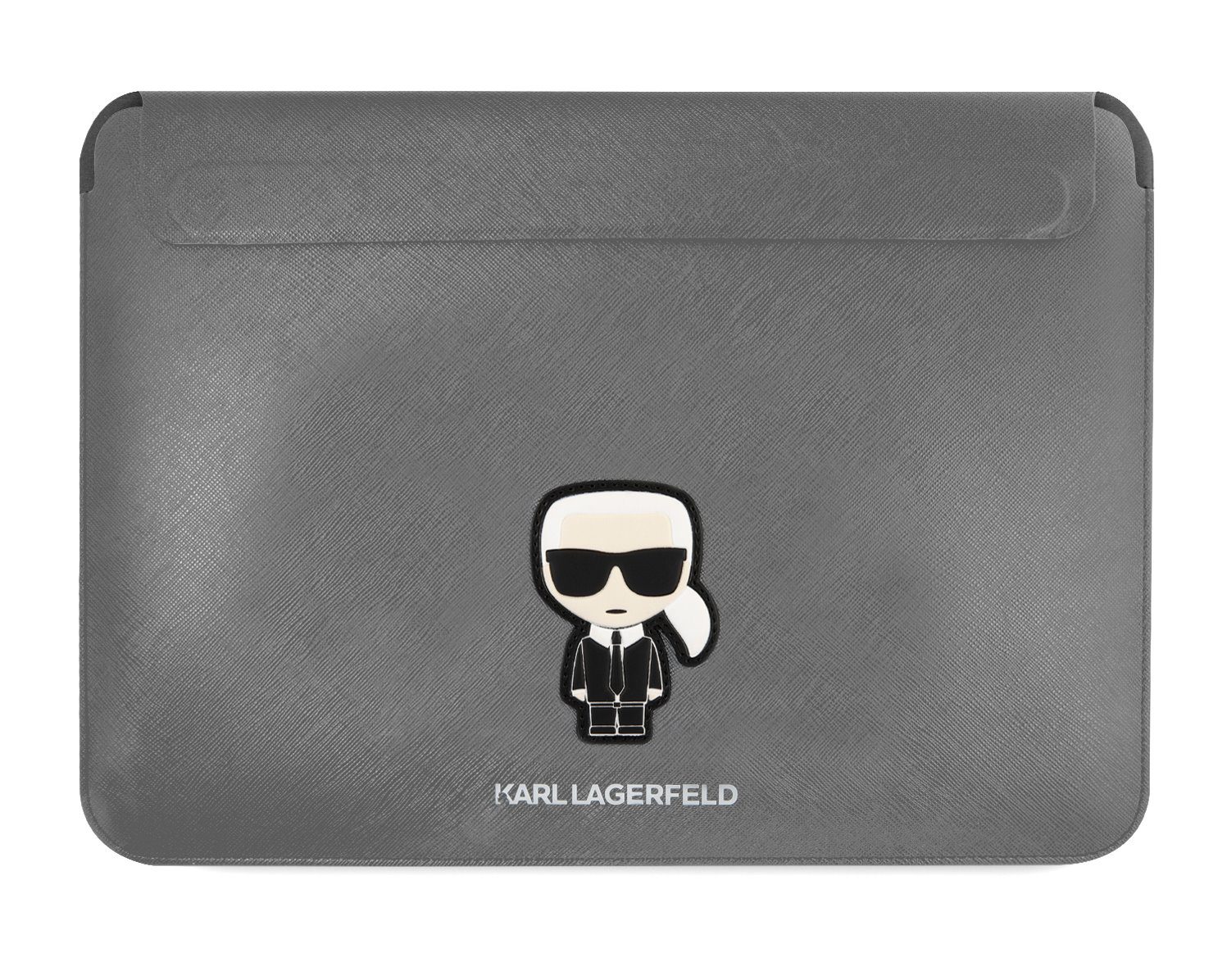 Karl Lagerfeld Saffiano Ikonik Computer Sleeve Silver Notebook 13/14" Tok
