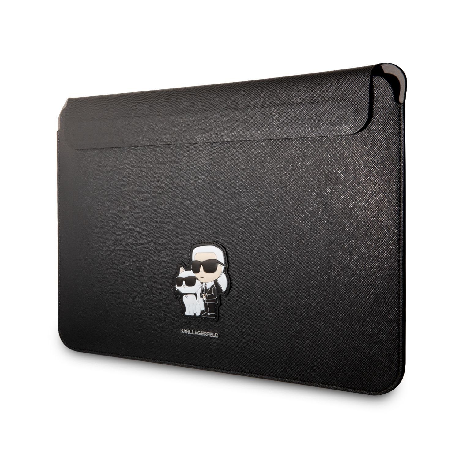 Karl Lagerfeld Saffiano Karl and Choupette NFT Computer Sleeve Black Notebook 13/14" Tok