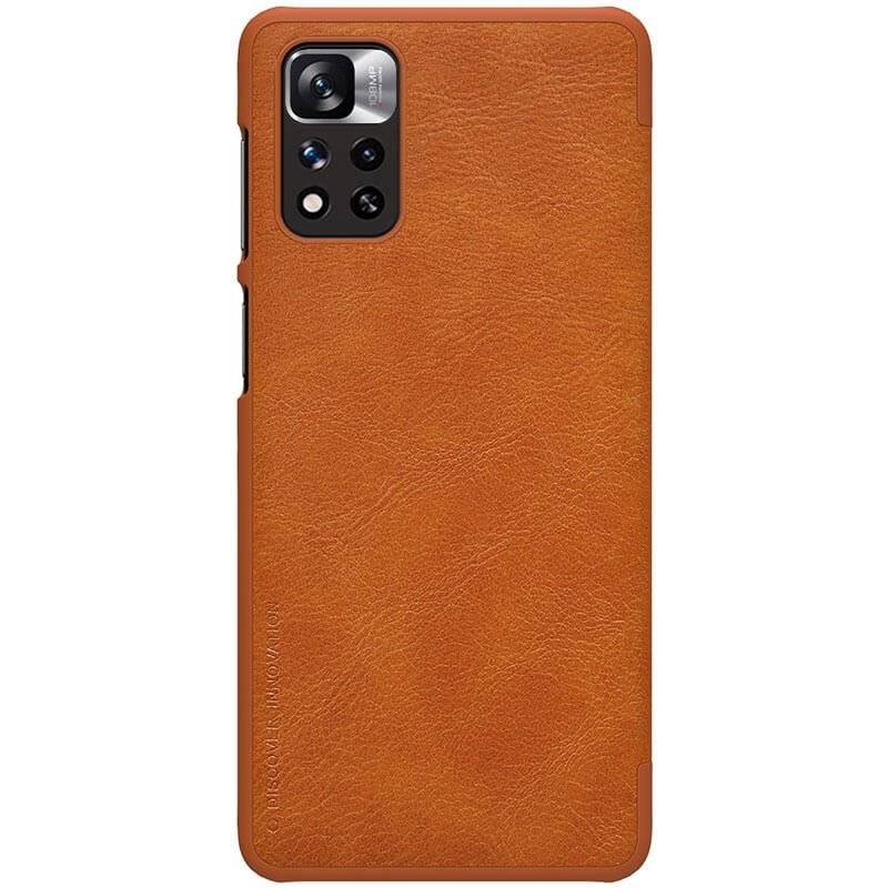 Nillkin QIN Book Leather Brown Xiaomi Redmi Note 11 Pro Tok