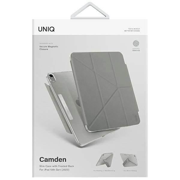 Uniq Camden Apple iPad 10.9 2022 Grey Fossil Antimicrobial