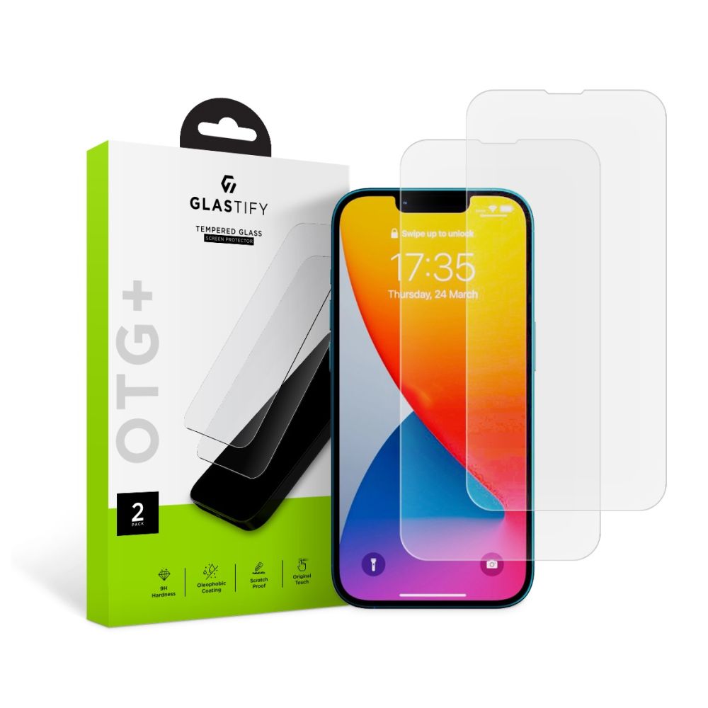 Glastify Otg+ 2-pack iPhone 13 / 13 Pro / 14 Clear