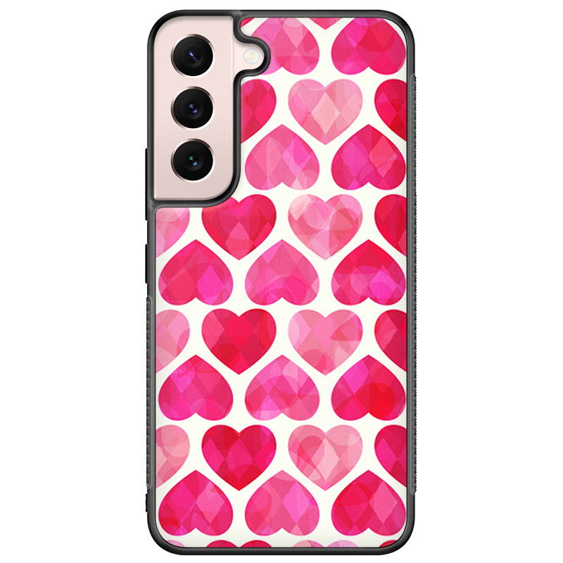 Hearts Rózsaszín Samsung S21 Tok