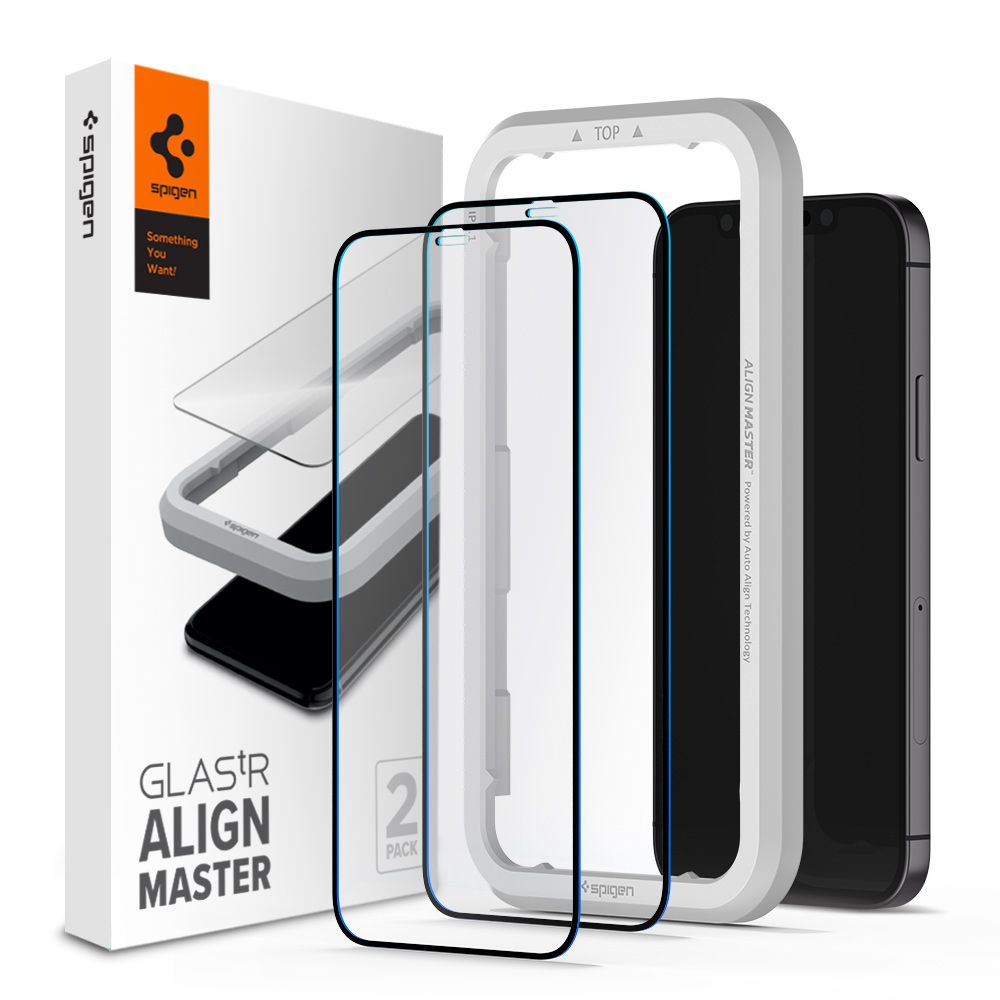 Spigen Alm Glass Fc 2-pack iPhone 12/12 Pro Black