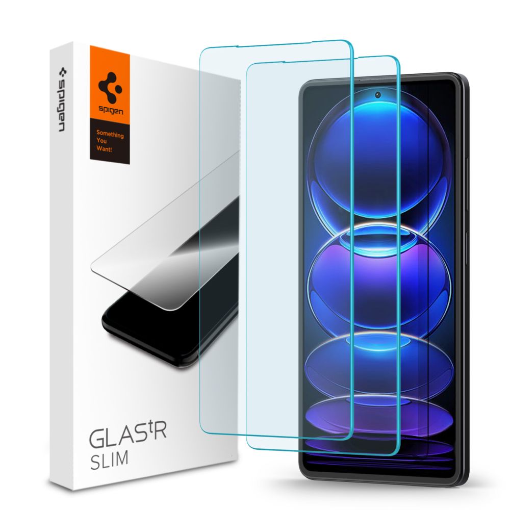 Spigen Glas.tr Slim 2-pack Xiaomi Redmi Note 12 Pro 5g / 12 Pro+ Plus 5g / Poco X5 Pro 5g Clear